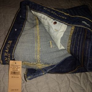 American Eagle Straight Skinny New Destroyed Jeans